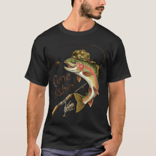 Camiseta Camuflaje de Pesca Ido Trucha Pesca Vintage Pesca