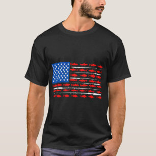 Camiseta Camuflaje de Pesca Lubina Bandera Americana Camo