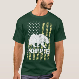Camiseta Camuflaje de Poppie Bear Camping Senderismo Estado