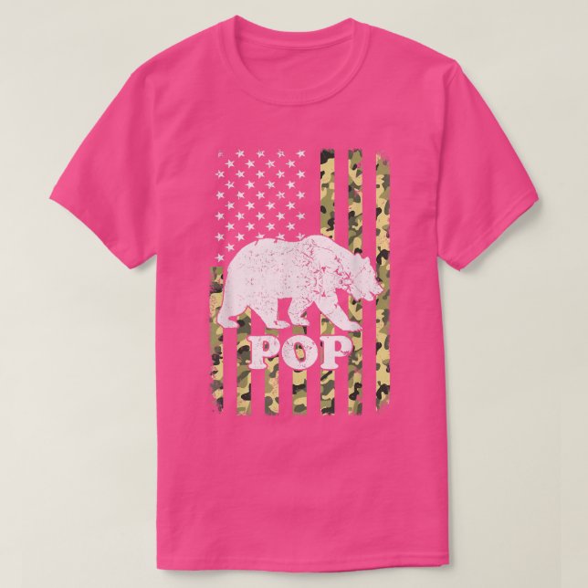 Camiseta Camuflaje de senderismo para oso pop Estados Unido (Diseño del anverso)