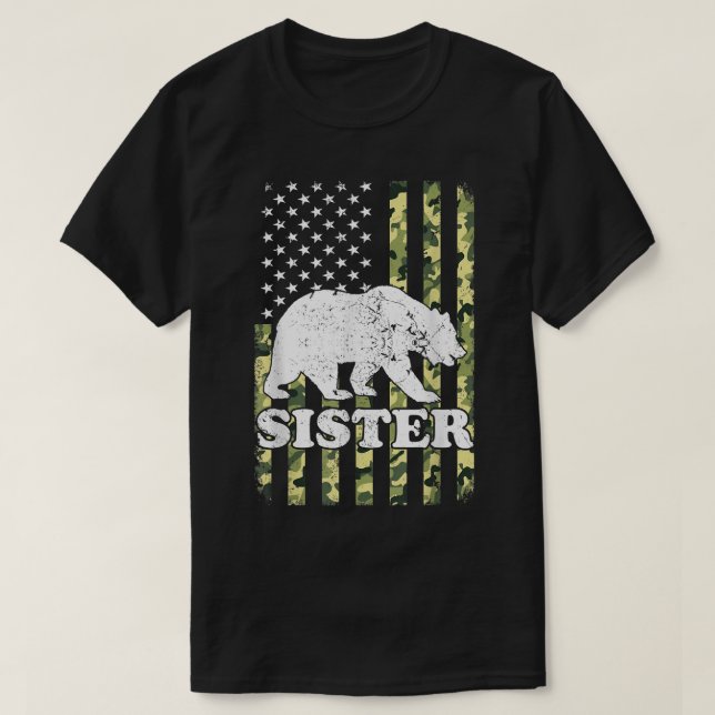 Camiseta Camuflaje de senderismo para ostras de oso Estados (Diseño del anverso)