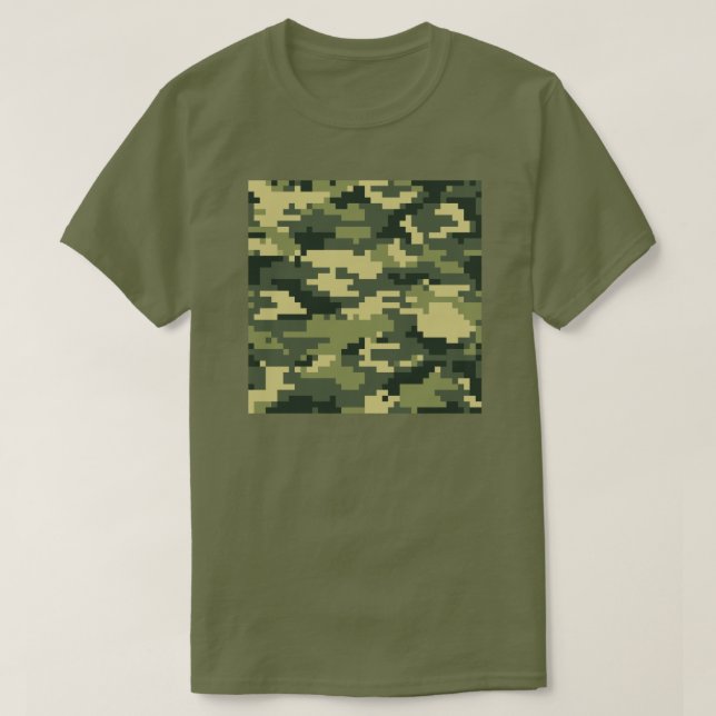 Camiseta Camuflaje Digital Woodland de 8 bits / Camo (Diseño del anverso)