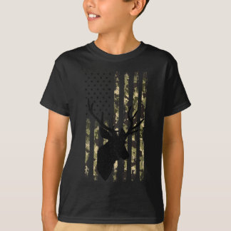 Camiseta Camuflaje Divertido Bandera De Estados Unidos Caza