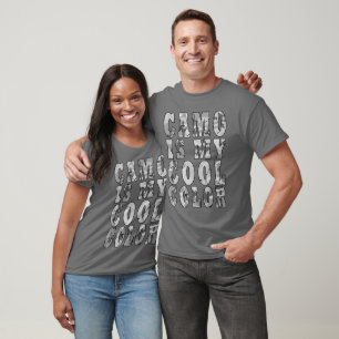 Camiseta Camuflaje Gris Invernal Es Mi Color Genial Unisex