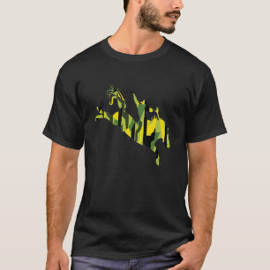 Camiseta Camuflaje Jinete de Bronco de Rodeo Silueta Caball