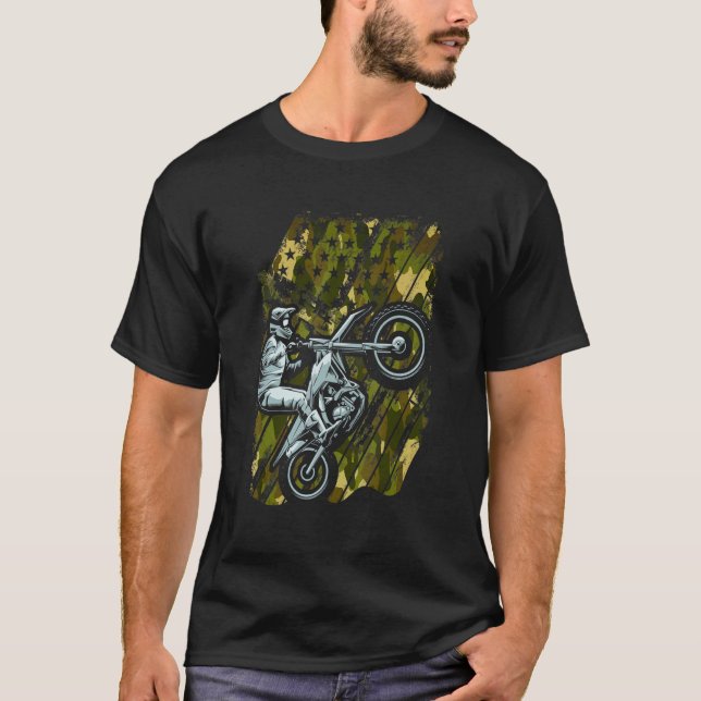 Camiseta Camuflaje Motocross de la bicicleta sucia de la ba (Anverso)