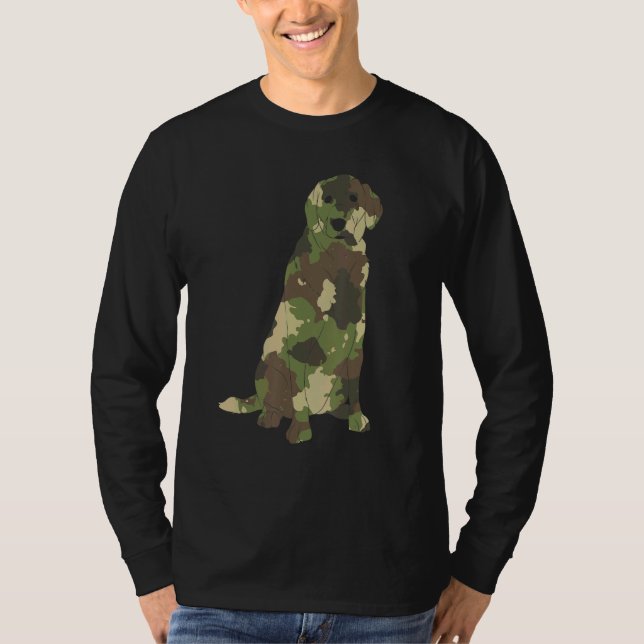 Camiseta Camuflaje Negro Labrador Dueño de Perro Animal Neg (Anverso)