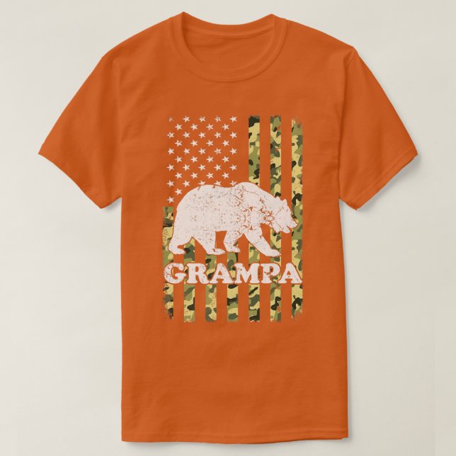 Camiseta Camuflaje para caminatas Grampa Bear Camping Camou (Diseño del anverso)