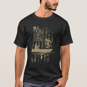 Camiseta Camuflaje Pesca Bandera Estadounidense Pesca Bande