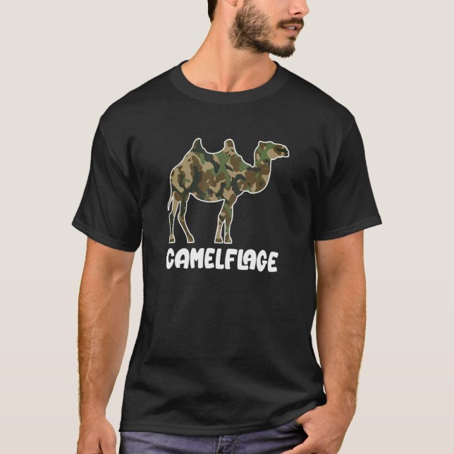 Camiseta Camuflaje Pun Camel Animal Impresionante (Anverso)