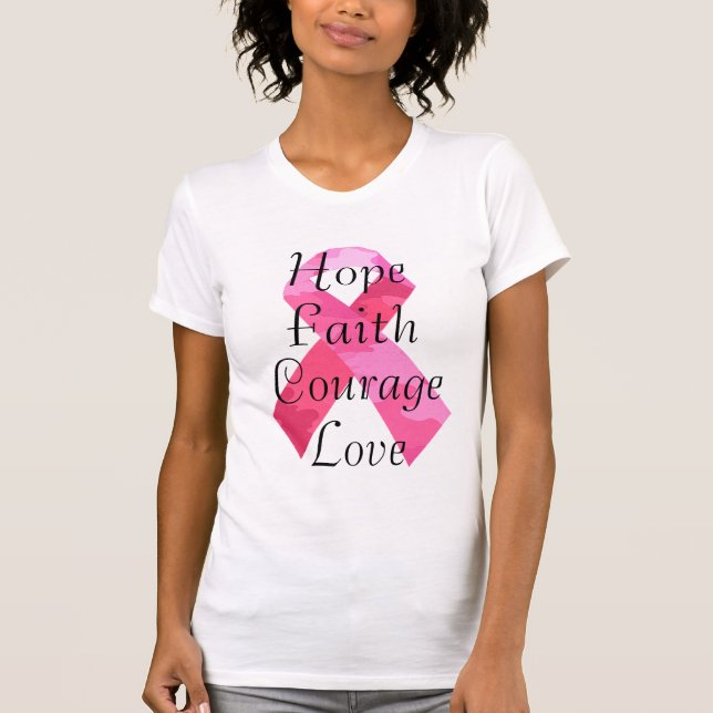 Camiseta Camuflaje rosa Cinta de la Fe Camuflaje Camuflada  (Anverso)