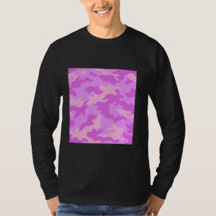 Camiseta Camuflaje rosa claro Bonito de arte Camo