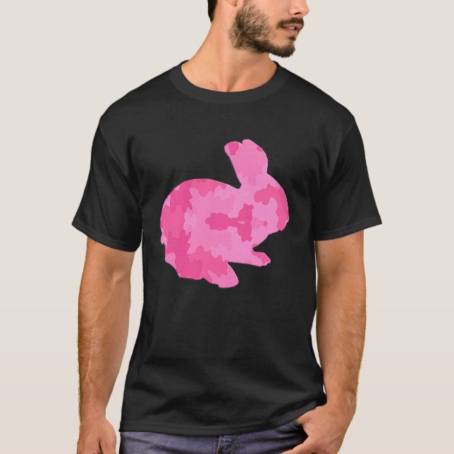 Camiseta Camuflaje rosa de conejo conejo chiquito (Anverso)