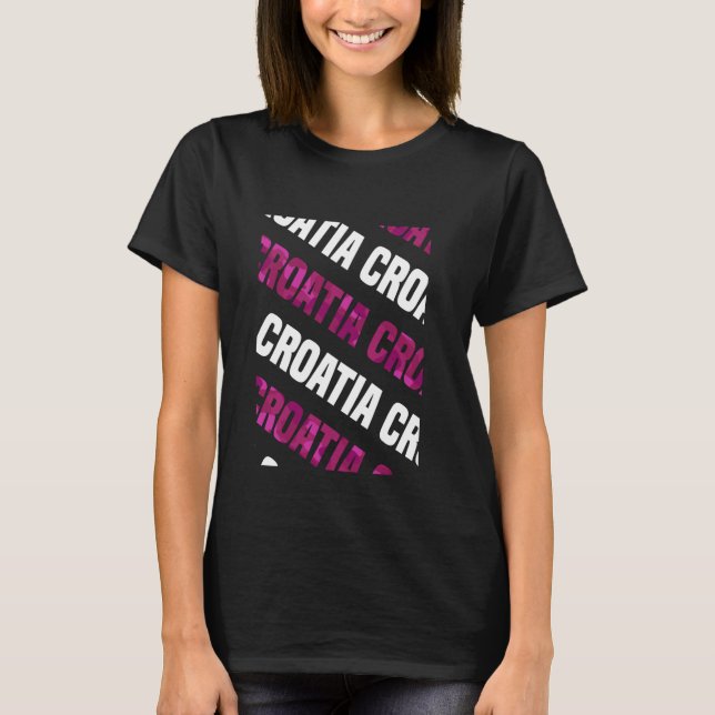 Camiseta Camuflaje rosa del patrón de camo de Croacia (Anverso)