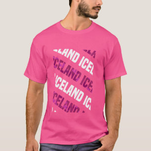 Camiseta Camuflaje rosa del patrón de camo de Islandia