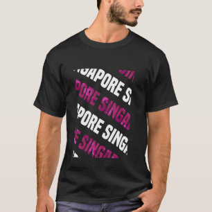 Camiseta Camuflaje rosa del patrón de camo de Singapur