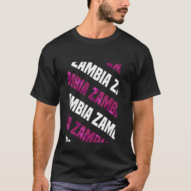 Camiseta Camuflaje rosa del patrón de camo de Zambia (Anverso)