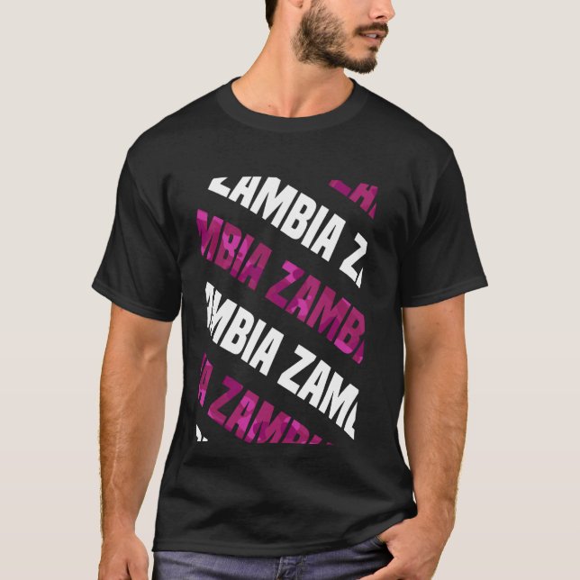Camiseta Camuflaje rosa del patrón de camo de Zambia (Anverso)