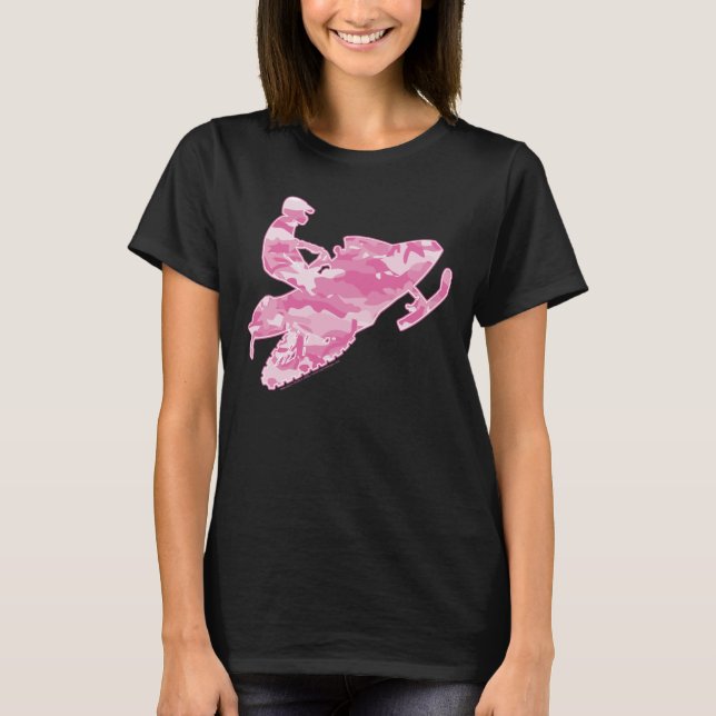 Camiseta Camuflaje rosa para moto de nieve (Anverso)