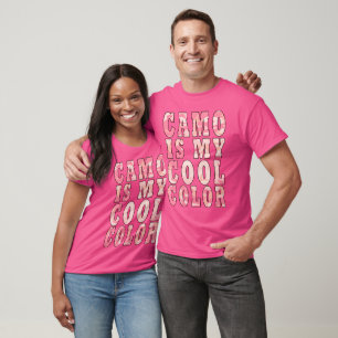 Camiseta Camuflaje Rosa Pastel Es Mi Color Genial Unisex