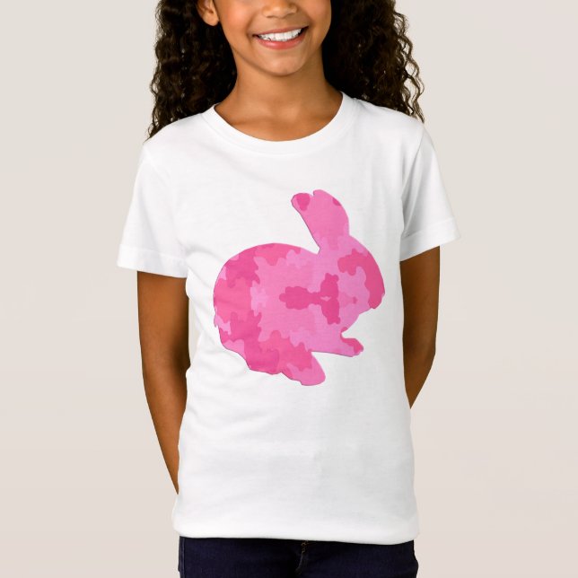 Camiseta Camuflaje rosa Silhouette Easter Bunny Shirt (Anverso)