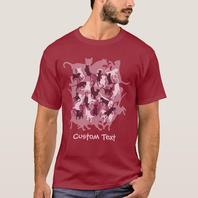 Camiseta Camuflaje rosado de gatos (Anverso)