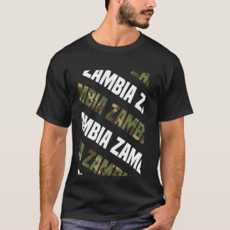 Camiseta Camuflaje verde del patrón de camo de Zambia