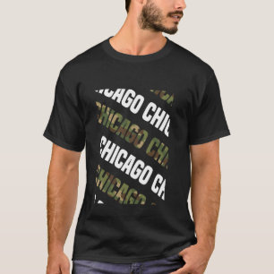 Camiseta Camuflaje verde del patrón de Chicago Camo