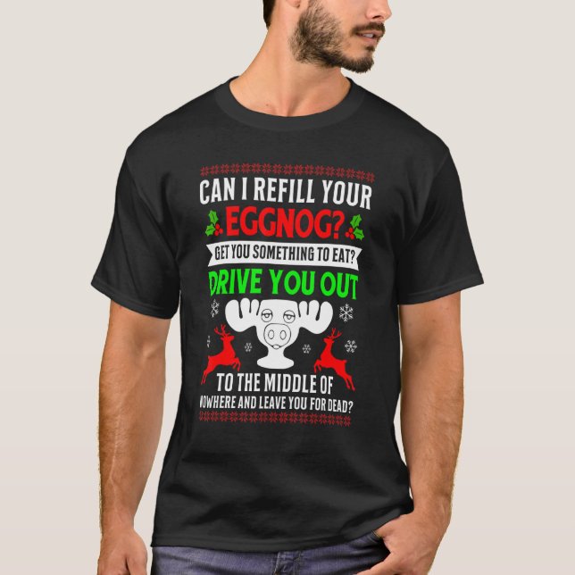 Camiseta Can I Refill Your Eggnog Fun Family Christmas Vaca (Anverso)