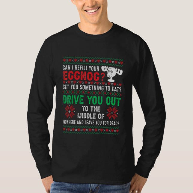 Camiseta Can I Refill Your Eggnog   Ugly Christmas Holidays (Anverso)