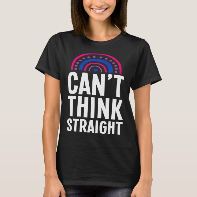 Camiseta Can t Think Straight Bisexual Pride Bohemian Rainb (Anverso)
