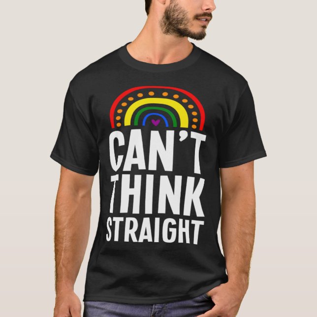 Camiseta Can t Think Straight Bohemian Rainbow Gay Pride Mi (Anverso)
