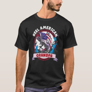 Camiseta Caña Americana Abuelo Patriótico Pesca Pawpaw Fis