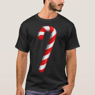 Camiseta Caña de Caramelo Alegre y Brillante Roja y Blanca