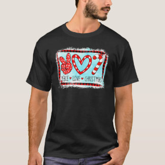 Camiseta Caña De Caramelo Paz Amor Navidad Santa Sombrero T