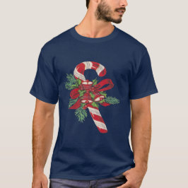 Camiseta Caña de navidad con cinta decorativa y ser