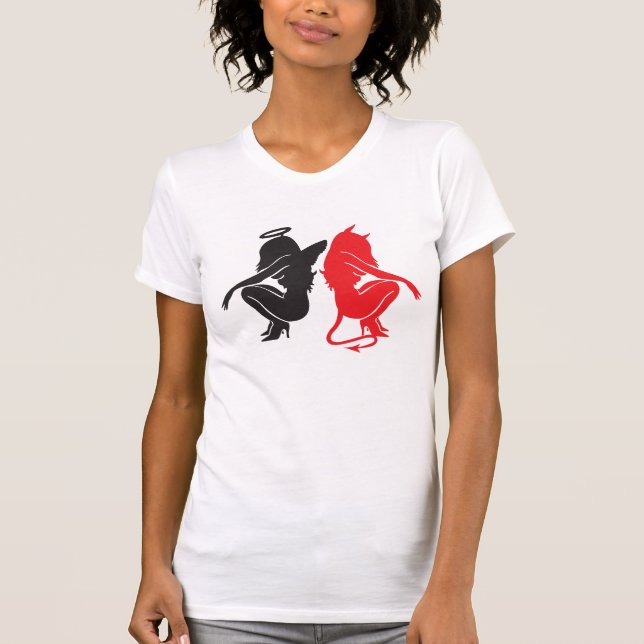 Camiseta Caña de pescar, Devil, ángel & diablo, - black (Anverso)