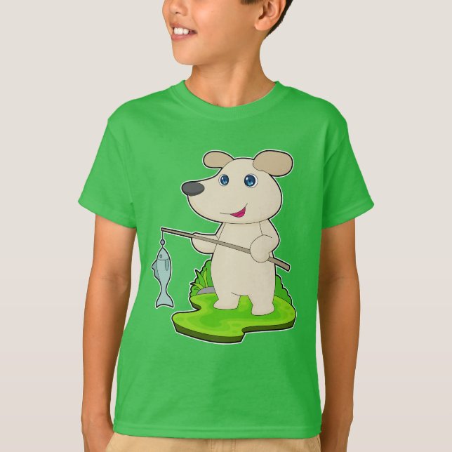 Camiseta Caña de pescar Fisher perro Pesca (Anverso)