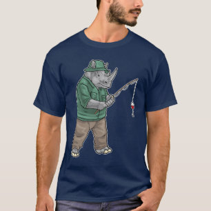 Camiseta Caña de pescar para pesca de pescador rinoceronte