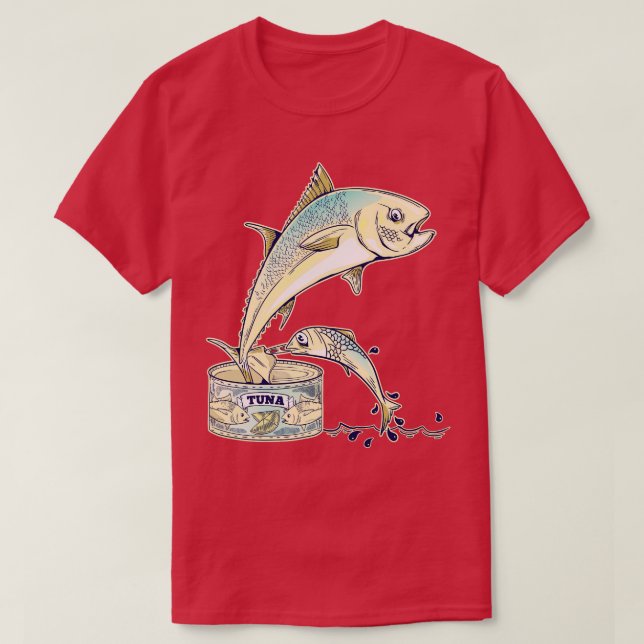 Camiseta Caña divertida de atún (Diseño del anverso)