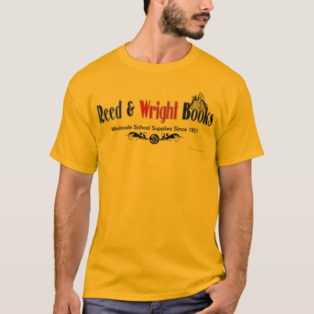Camiseta Caña y libros de Wright (Anverso)