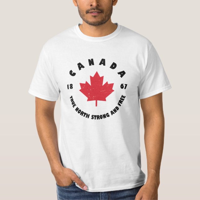 Camiseta Canadá 1867 Verdadero Norte fuerte y libre (Anverso)