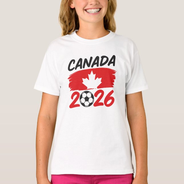 Camiseta Canada 2026 Soccer Fan Design with Maple Leaf (Anverso)