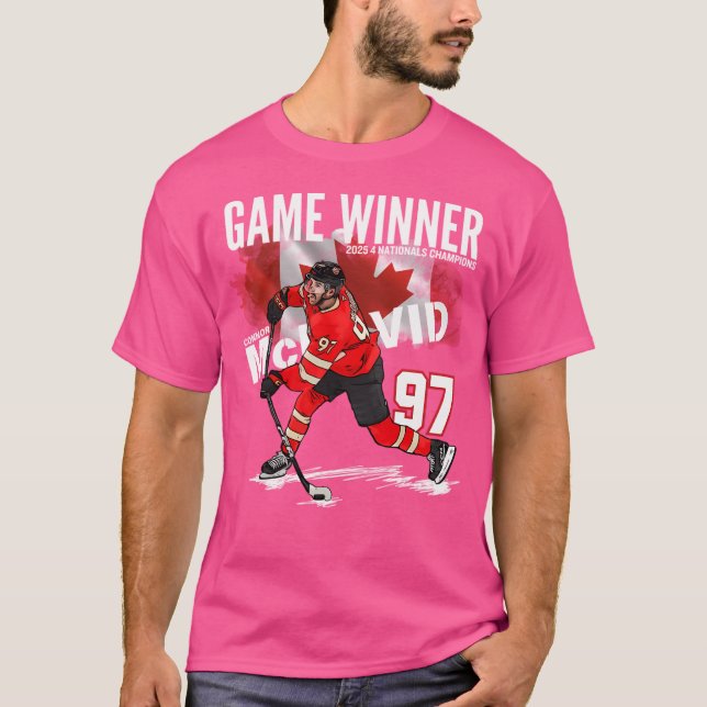 Camiseta Canadá 4 Naciones Campeones Connor-Mcdavid 97 2025 (Anverso)