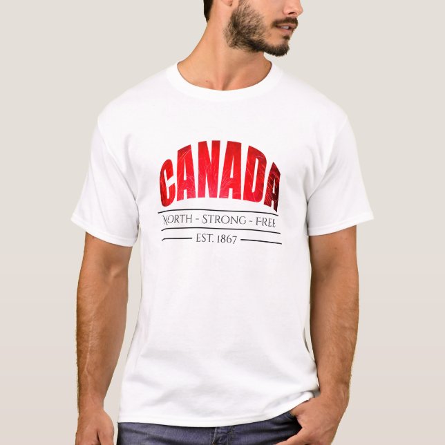 Camiseta Canadá al norte est.1867 libres fuertes - (Anverso)