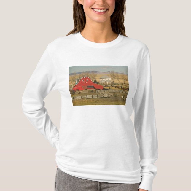 Camiseta Canadá, Alberta, Pincher Creek: Rancho y granero r (Anverso)