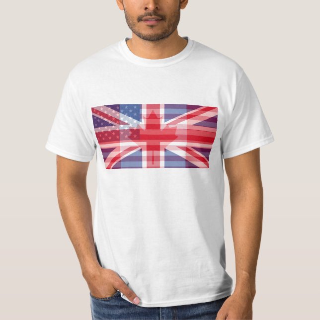 Camiseta Canadá. América. El Reino Unido. Todos en uno (Anverso)