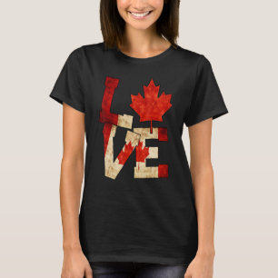 Camiseta Canadá Amor la hoja de arce Bandera Patriótica Can