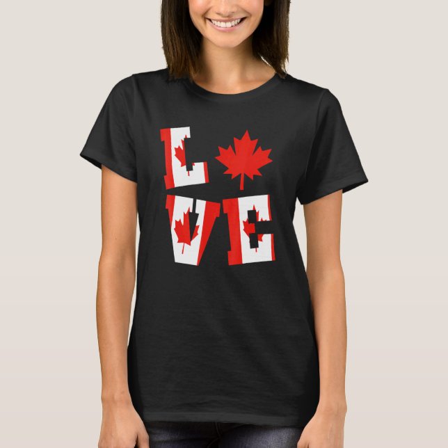 Camiseta Canadá Amor la hoja de arce Bandera Patriótica Can (Anverso)