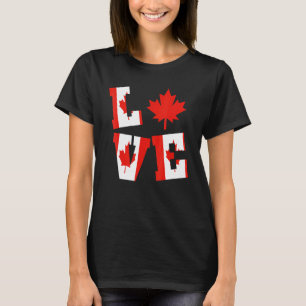 Camiseta Canadá Amor la hoja de arce Bandera Patriótica Can